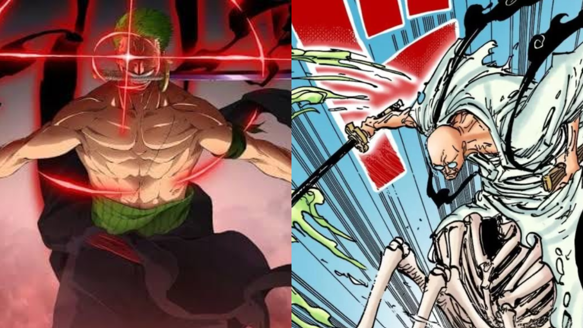 Ilustrasi pertarungan Gorosei Nasjuro VS Zoro di Manga One Piece Chapter 1117