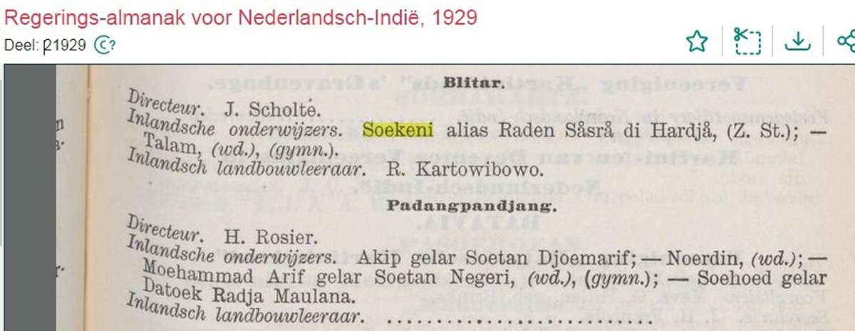 Dokumen perpindahan R Soekeni ke Blitar