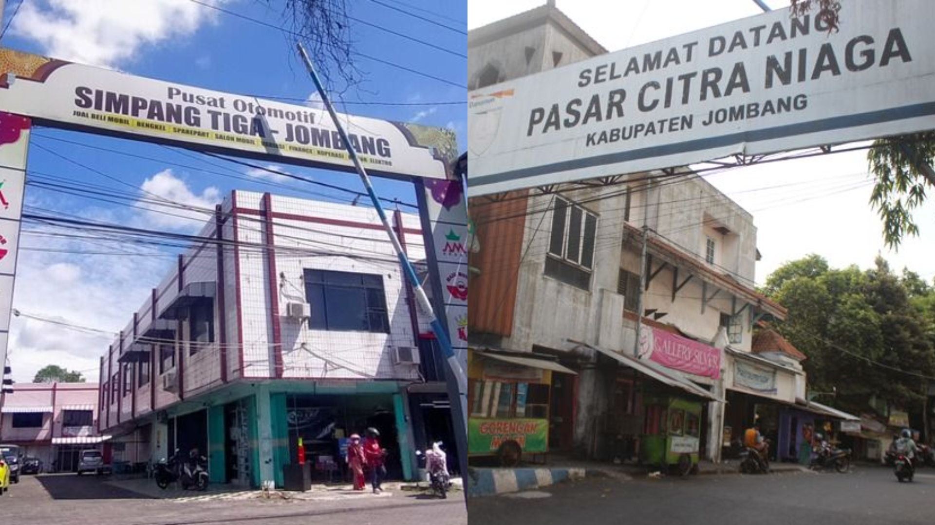 Ruko simpang tiga dan Pasar Citra Niaga Jombang, dua aset pemkab Jombang yang kini jadi objek penyidikan Kejaksaan