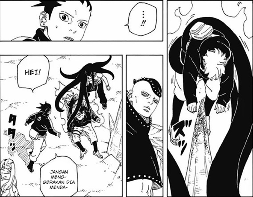 Himawari mode kyubi saat menyelamatkan inojin