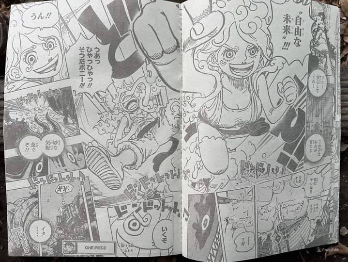 Tampilan Bonney saat menjadi God Nika seperti Luffy