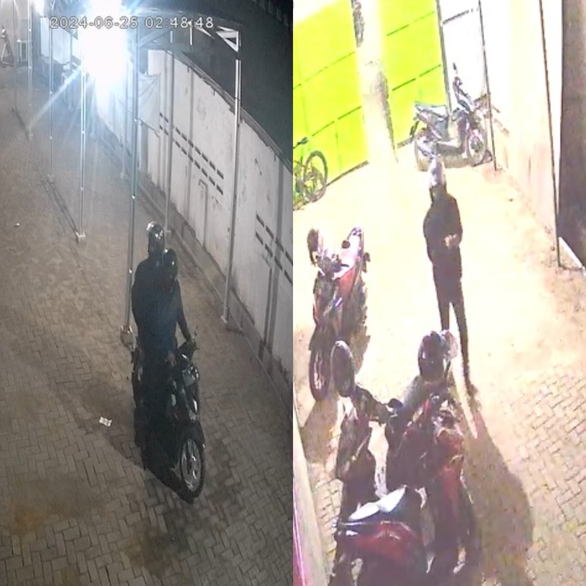 Aksi maling motor di Puskesmas Mojoagung yang terekam kamera CCTV