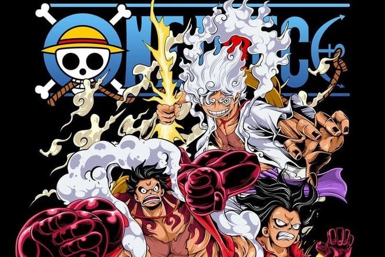 Ilustrasi Monkey D Luffy dengan kekuatan karet dan gear yang digunakannya