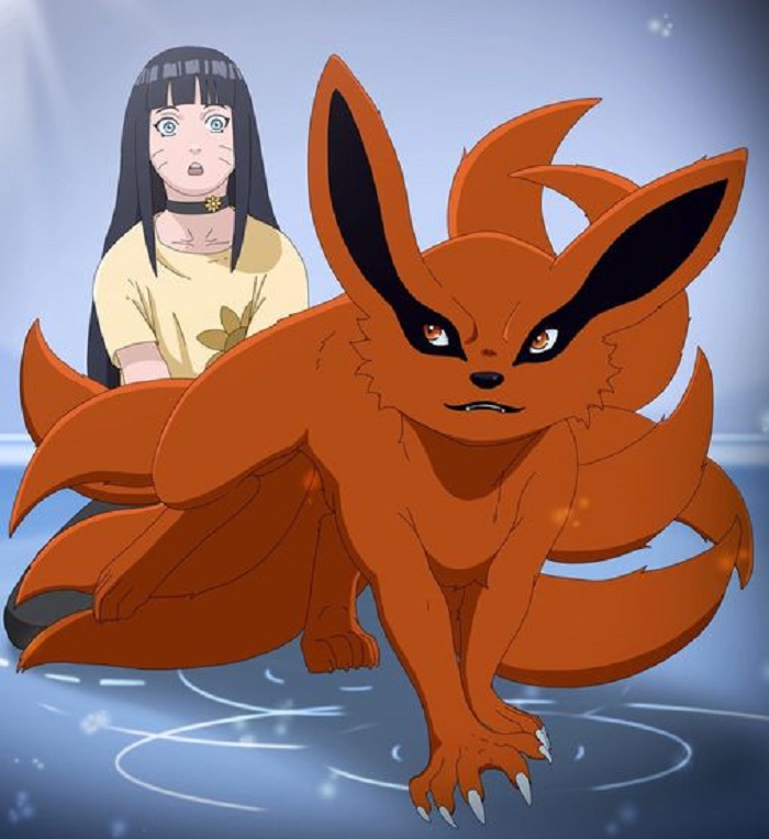 Ilustrasi Kurama yang hidup kembali dalam tubuh Himawari di Serial Boruto Two Blue Vortex