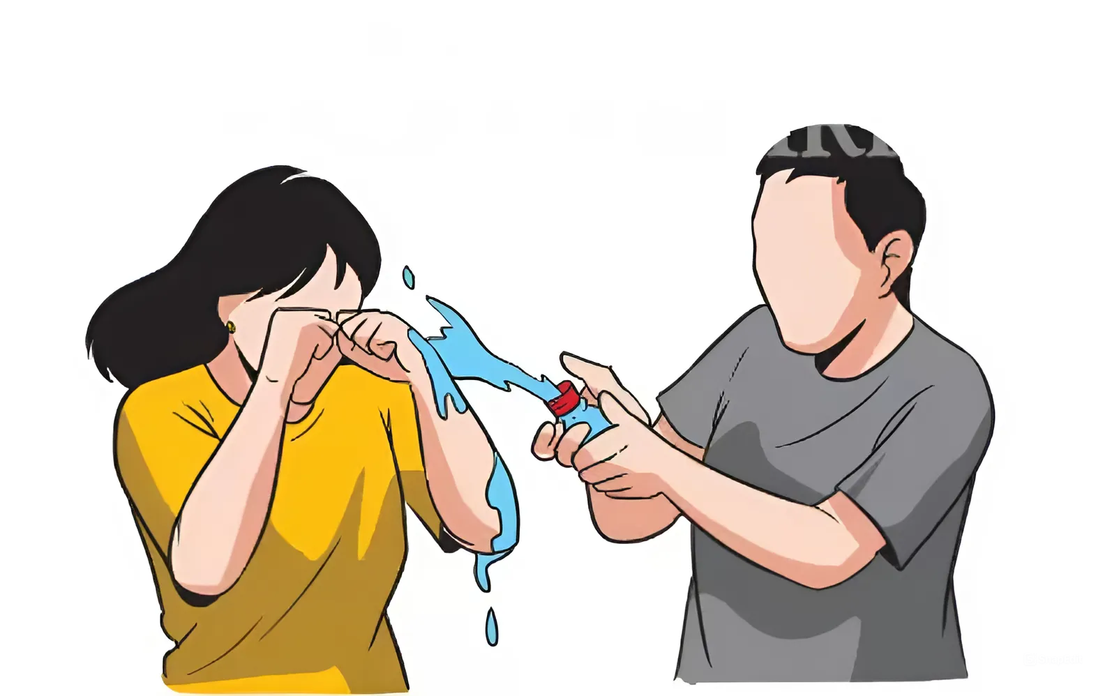 Ilustrasi kasus penyiraman air keras yang dilakukan ayah kepada istri dan balita di Kediri