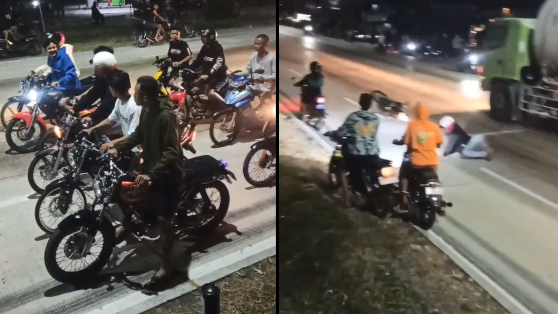 Video aksi balap liar di Jalan Nasional Perak Jombang yang meresahkan