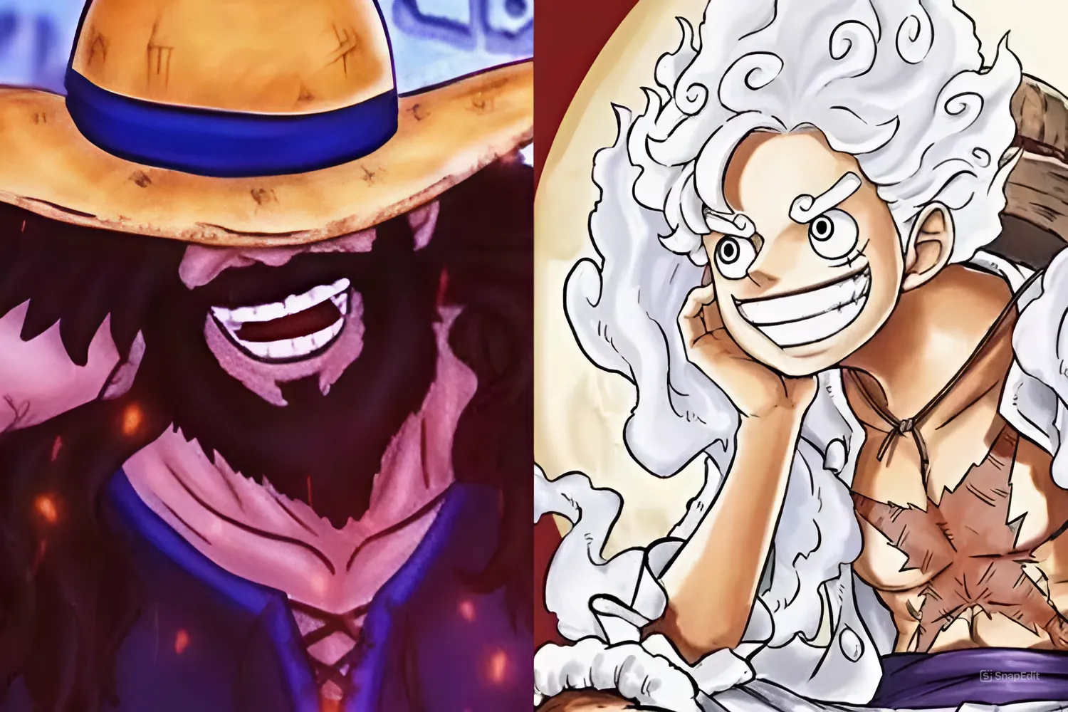 Gambar sosok Joy Boy dan Luffy, dua karakter utama One Piece ini ternyata berbeda