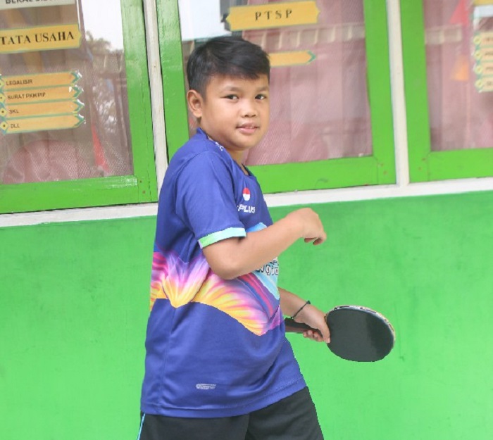 Jevan Hafidz Putra Ghanian, atlet tenis meja cilik asal MI Sulaimaniyah Mojoagung Jombang