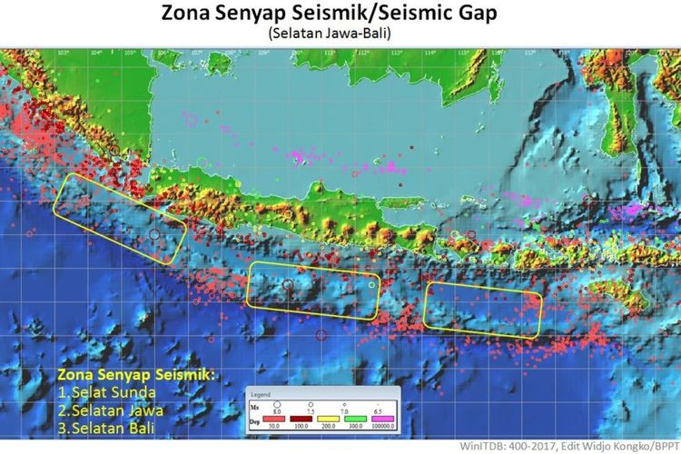Ilustrasi zona yang kemungkinan bisa terdampak Gempa Megathrust