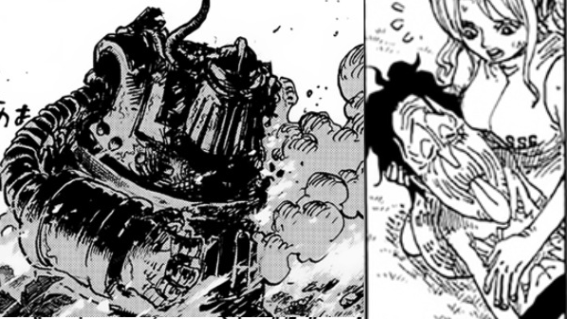 Kondisi Luffy dan Robot Kuno yang memprihatinkan di Manga One Piece 1123