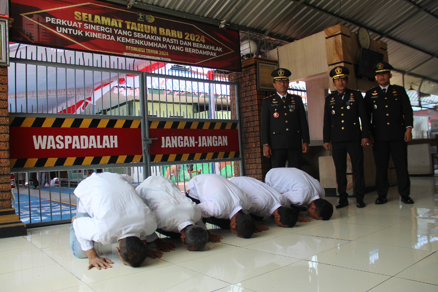Lima narapidana di Lapas Jombang dinyatakan bebas setelah mendapatkan remisi Kemerdekaan, Sabtu (17/8).