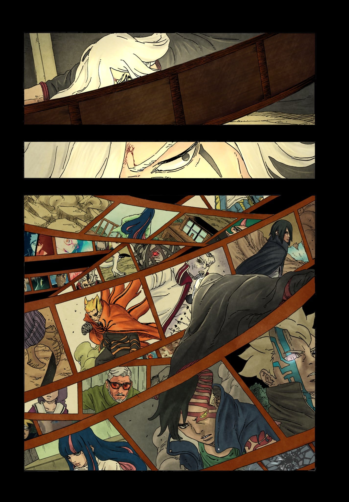 Ilustrasi kekuatan Jippo milik kashin Koji di Manga Boruto two Blue Vortex Chapter 13