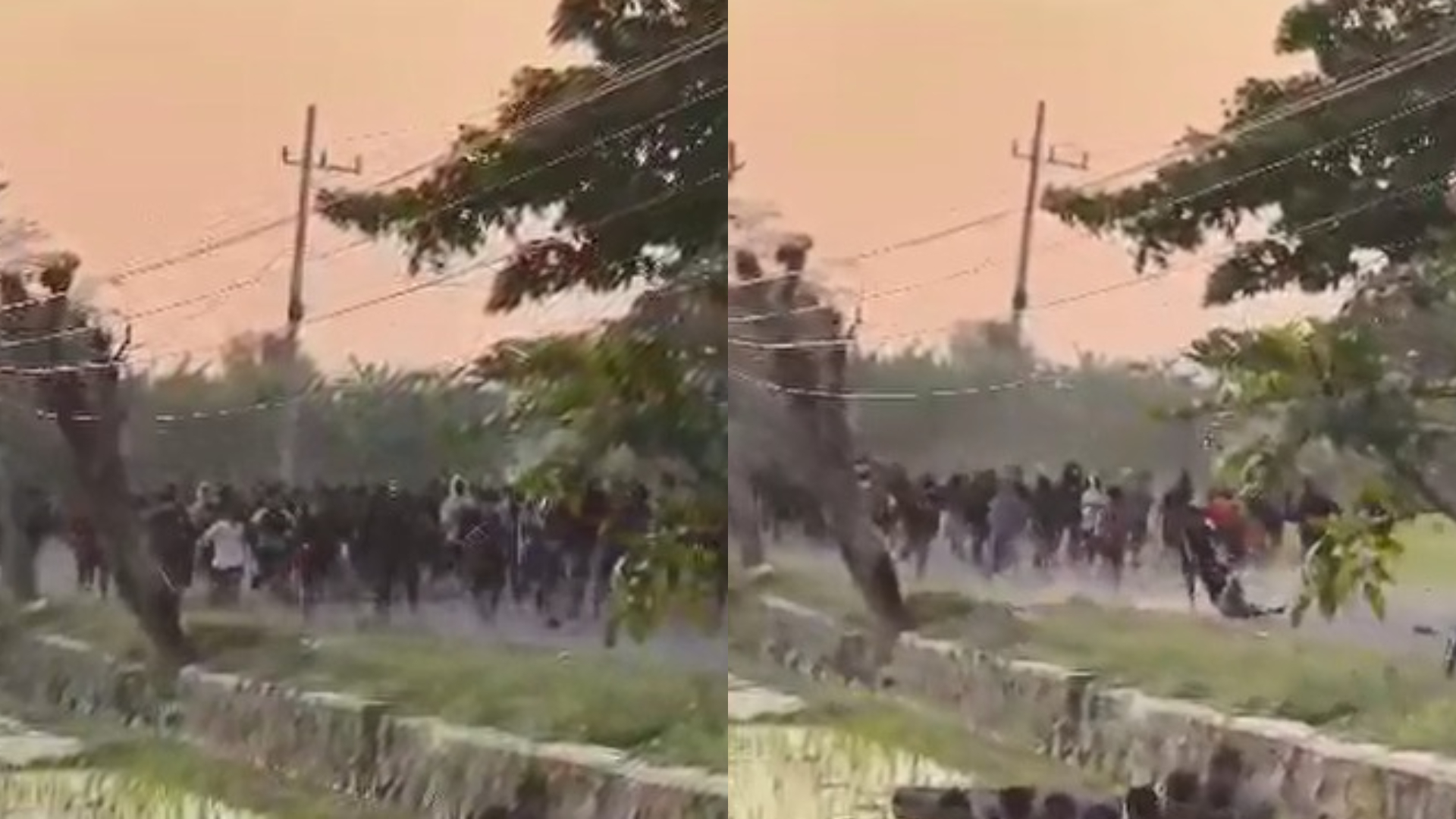 potongan video aksi tawuran yang melibatkan puluhan pemuda usai menonton jaranan di Karangmojo, Plandaan Jombang