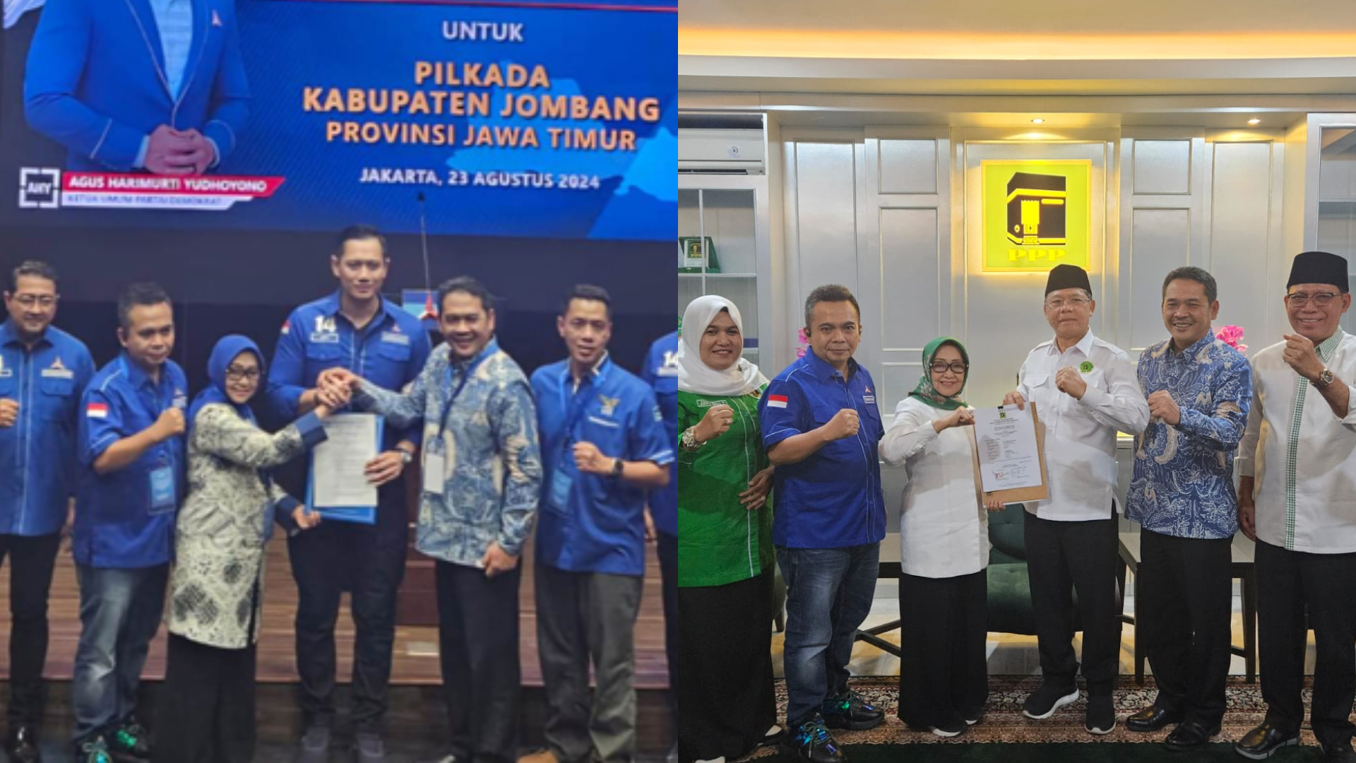 Pasangan mundjidah Sumrambah saat menerima rekom dari DPP PPP dan DPP Demokrat