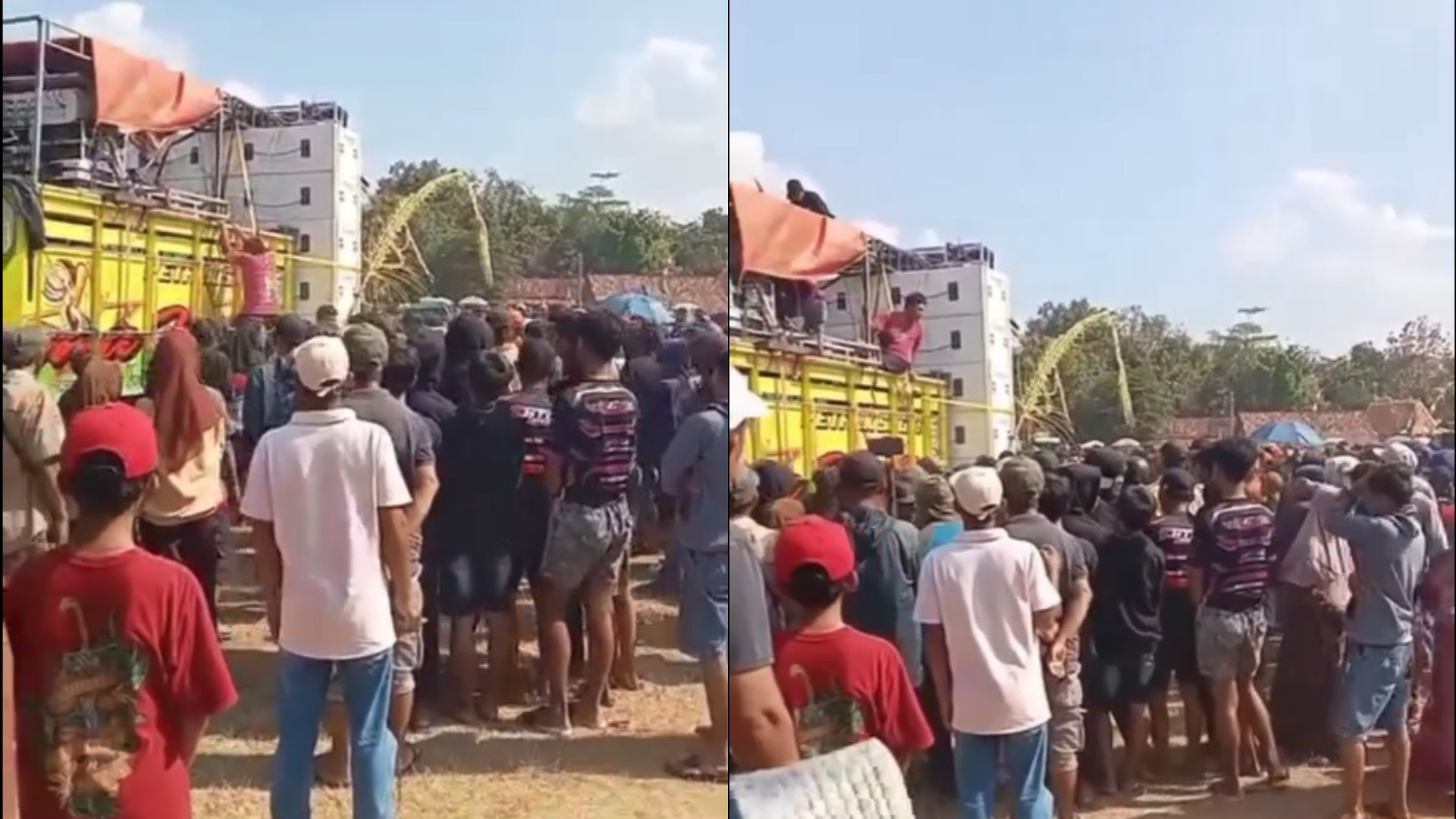 Vdeo viral yang merekam tukang sound horeg tewas usai terjatuh dari truk