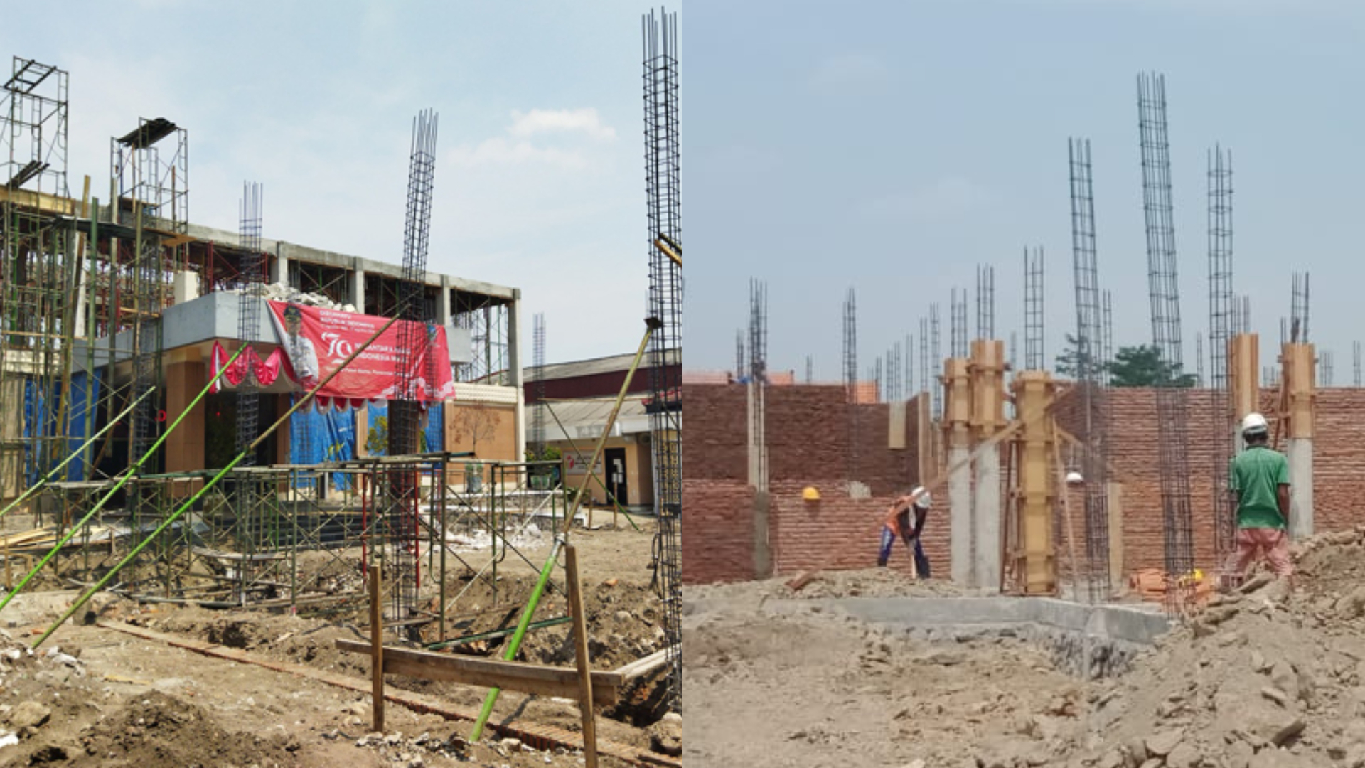 Proyek pembangunan gedung kantor kecamatan Jombang dan Diwek yang kini terus berjalan