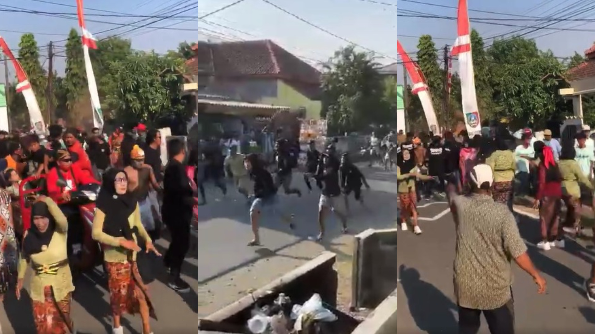Potongan video aksi tawuran dalam karnaval sound di Desa Rejosopinggir, Kecamatan Tembelang, Jombang