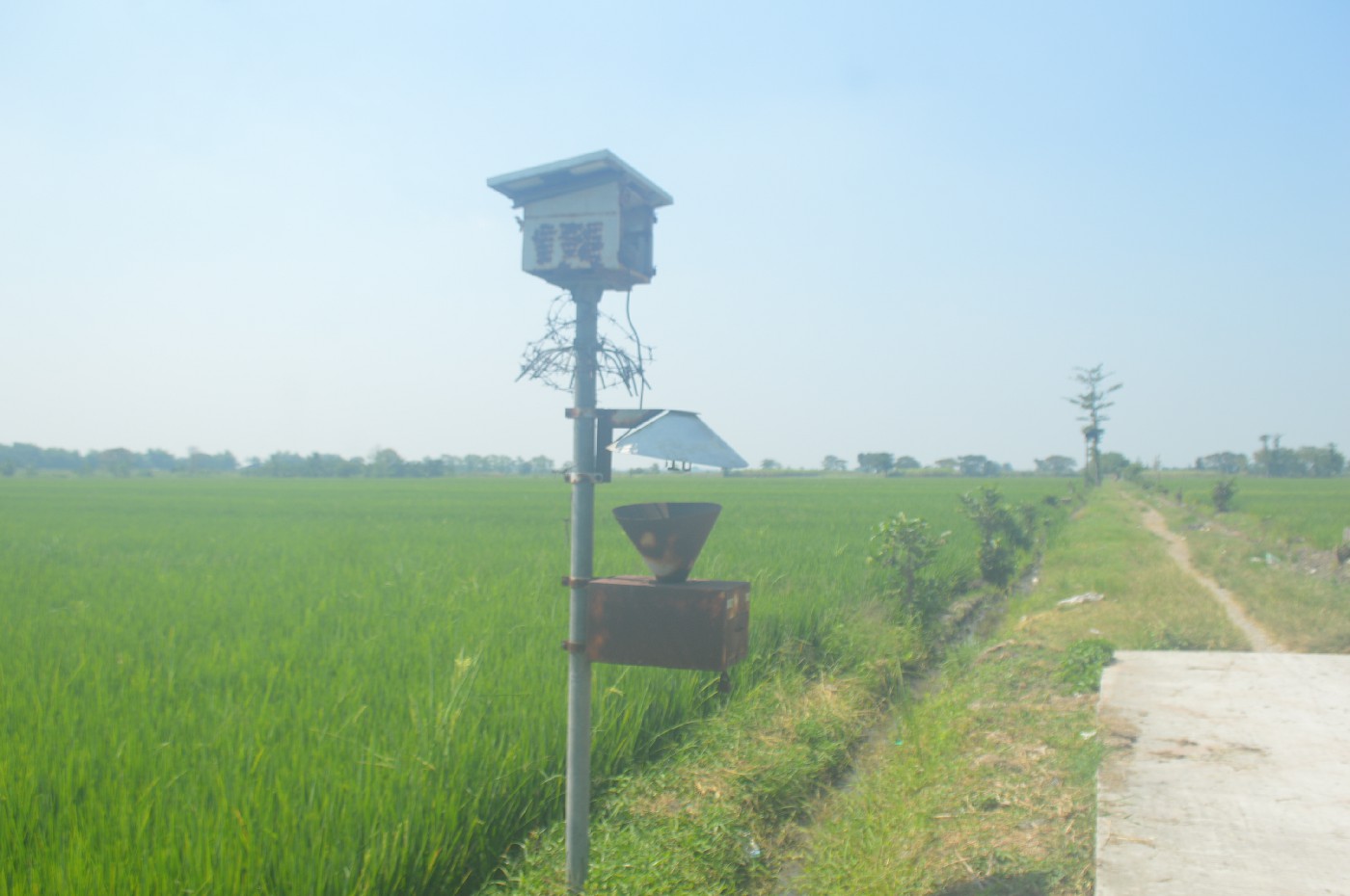 Salah satu light trap alias lampu perangkap hama yang kondisinya memprihatinkan