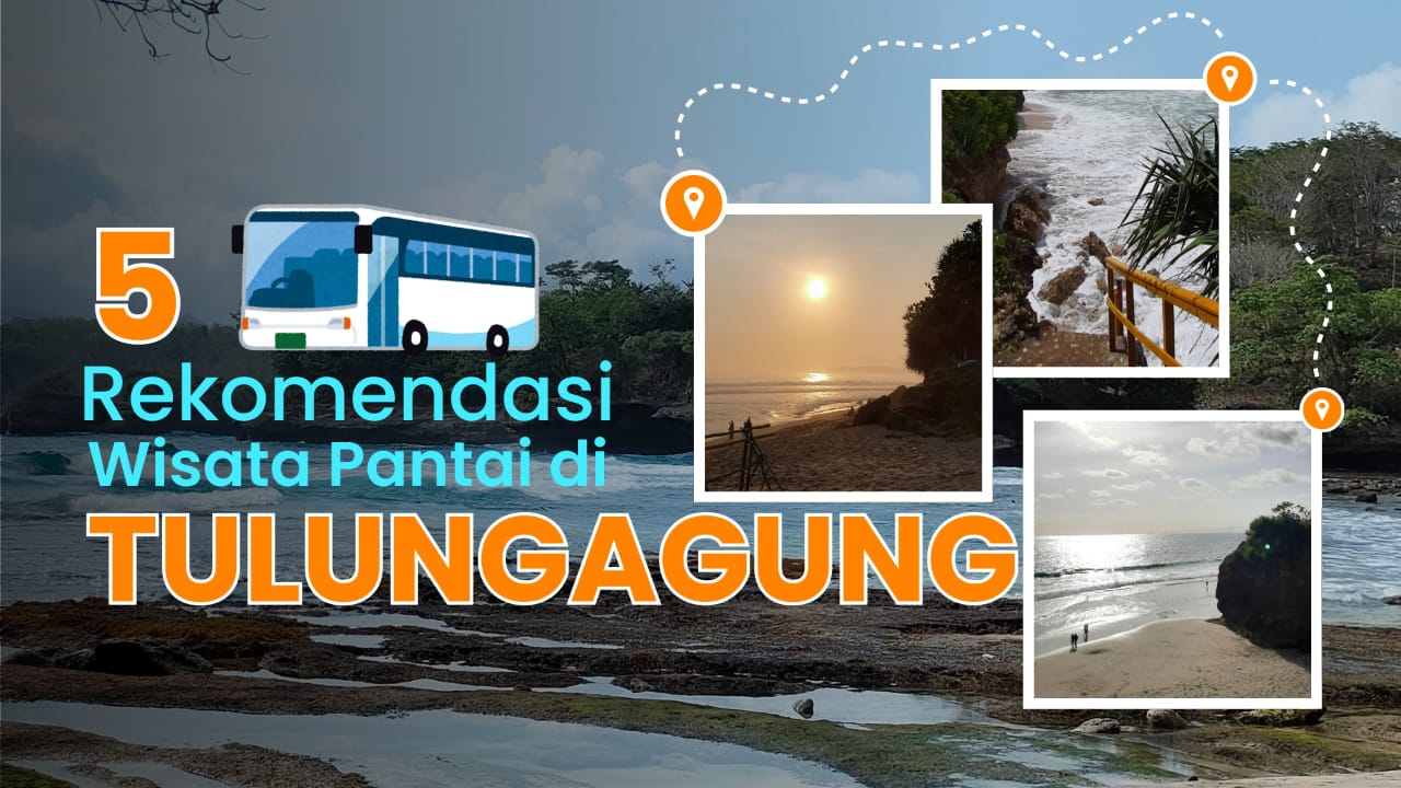 Ilustrasi 5 lokasi wisata pantai di Tulungagung