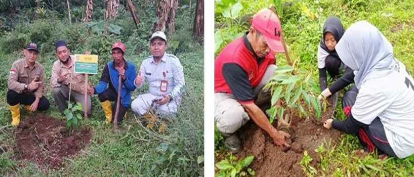 Penanaman pohon di wilayah taman Kehati Wonosalam