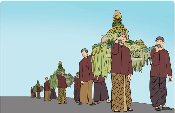 Ilustrasi tradisi Indonesia yang diwariskan generasi ke generasi