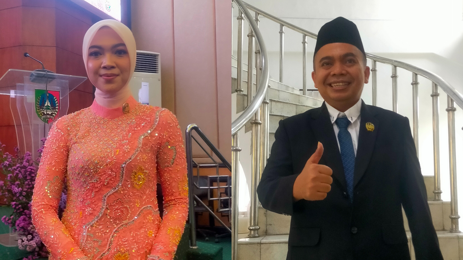 Wakil ketua DPRD Jombang Octadella Billytha Permatasari dan M Syarif Hidayatulloh