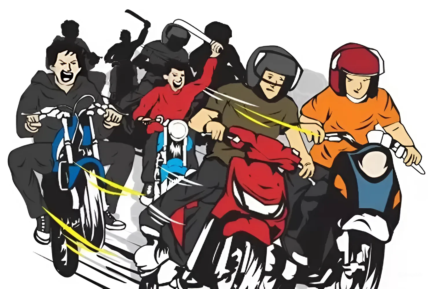 ilustrasi gangster bersajam