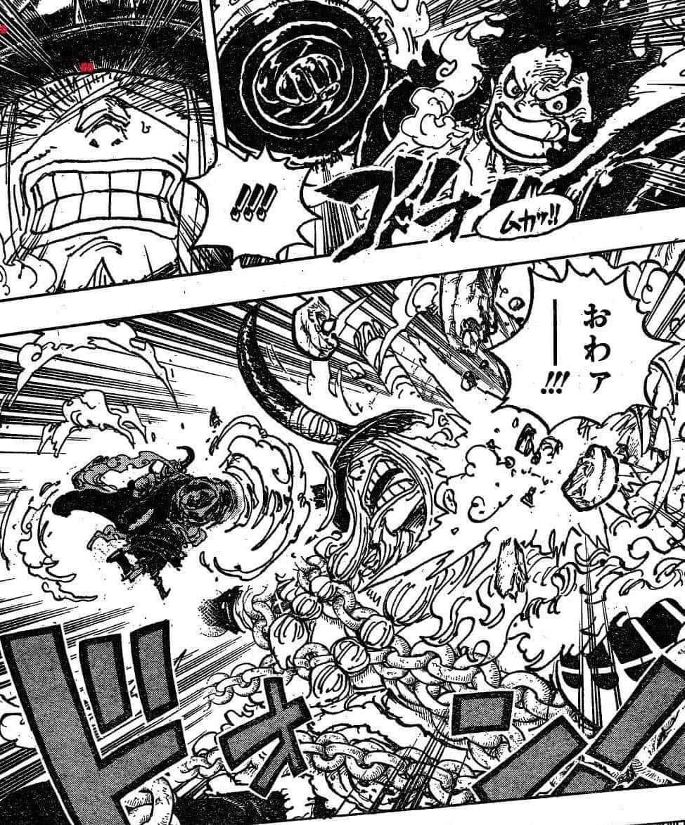 Momen Luffy menyerang Loki dengan Gear 4 karena enghina Shanks di Manga One Piece 1131