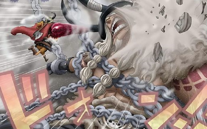 Momen Luffy meengamuk dan meninju Loki usai ia menghina Shanks di Manga One Piece 1131