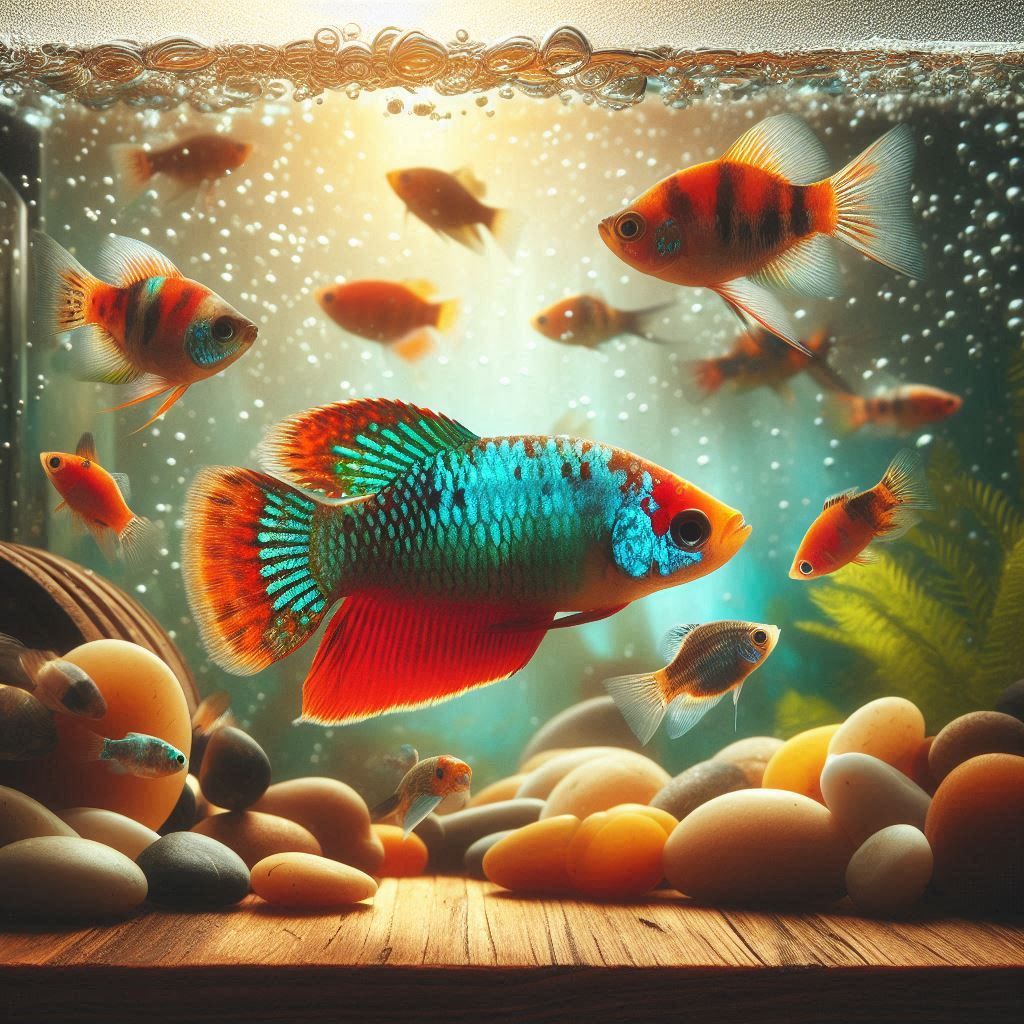 Ilustrasi ikan hias air tawar untuk pemula