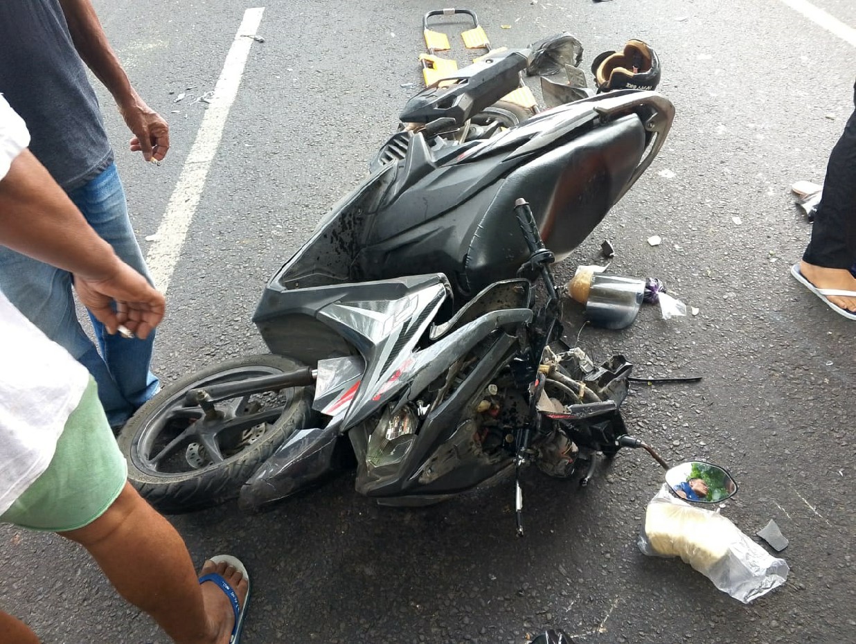 Kondisi motor korban kecelakaan maut di Jalur Arteri Tunggorono Jombang