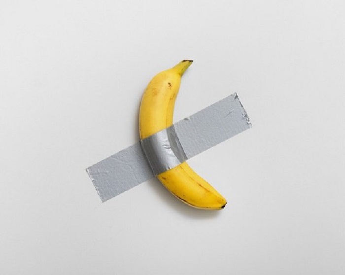 Pisang berlakban yang diklaim seni ini dibeli seharga Rp 100 miliar dalam lelang di Tiongkok, Kok bisa?