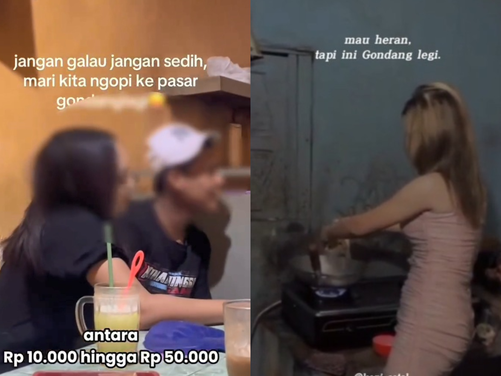 Potongan video beberapa layanan di Warung Kopi Cetol di Pasar Gondanglegi Malang