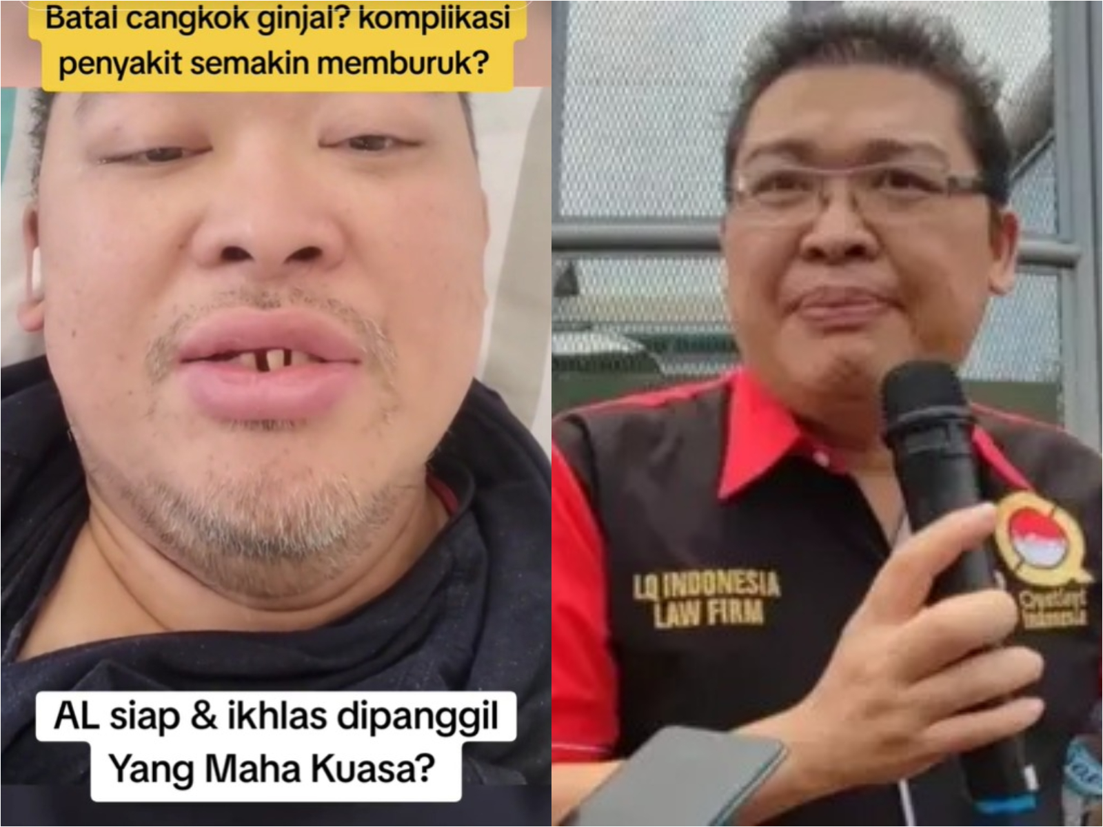 Kondisi alvin lim sebelum meninggal dunia (kiri)