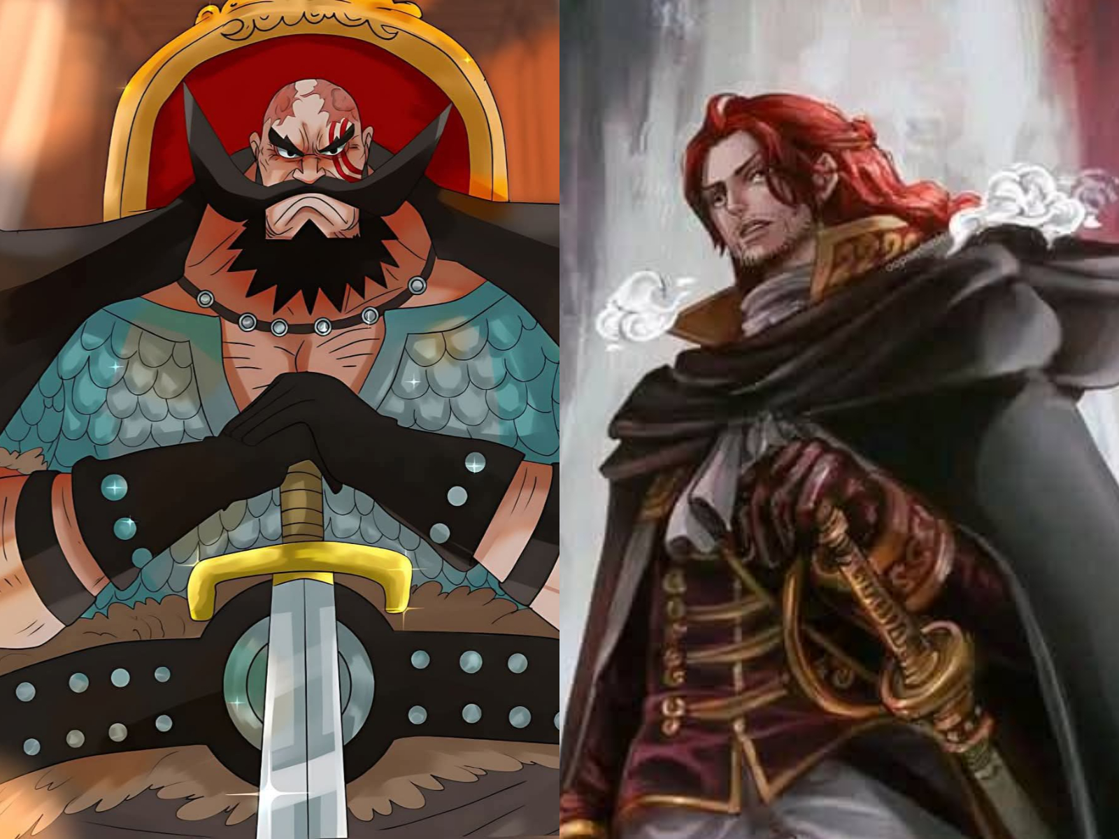 Tamnpilan Shamrock dan Raja Harald dalam manga One Piece 1137