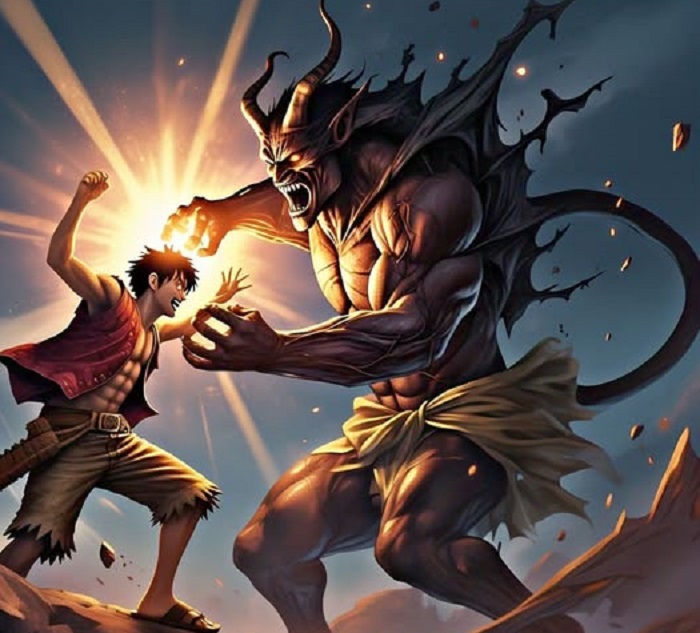 Mana One Piece 1138 yang akan menceritakan perang besar Nika dan iblis bersayap