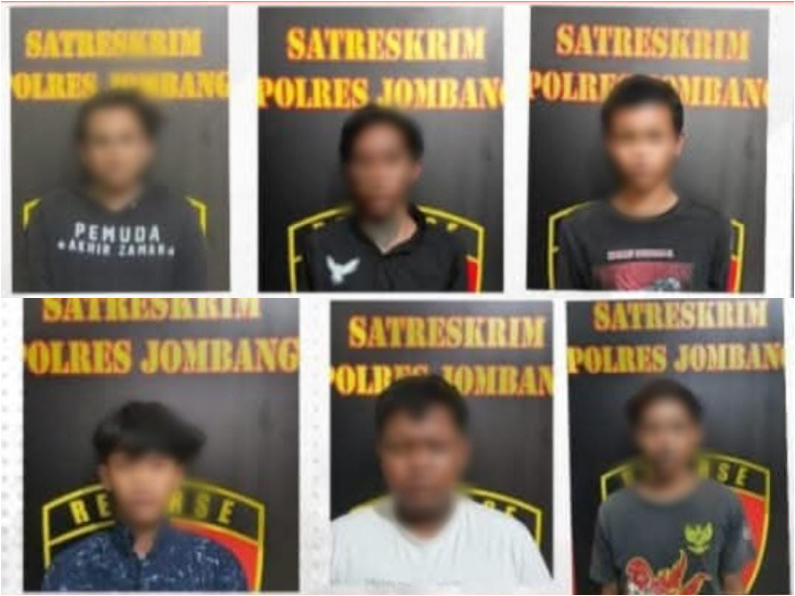 6 pelaku pembunuhan remaja sidoarjo di Hutan Kabuh yang dibekuk polisi