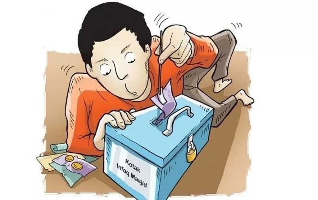 Ilustrasi pencurian kotak amal