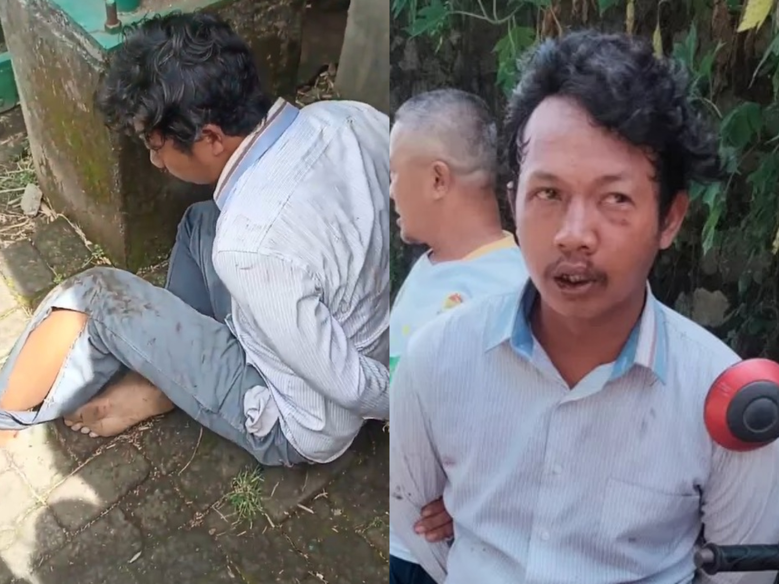MH, pelaku penculikan anak di Mojokerto yang berhasil ditangkap dan dimassa