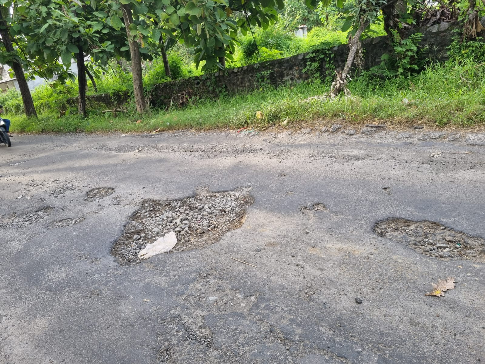 Kondisi Jl Semeru di Denanyar, Jombang yang rusak dan jadi terot buat pengendara