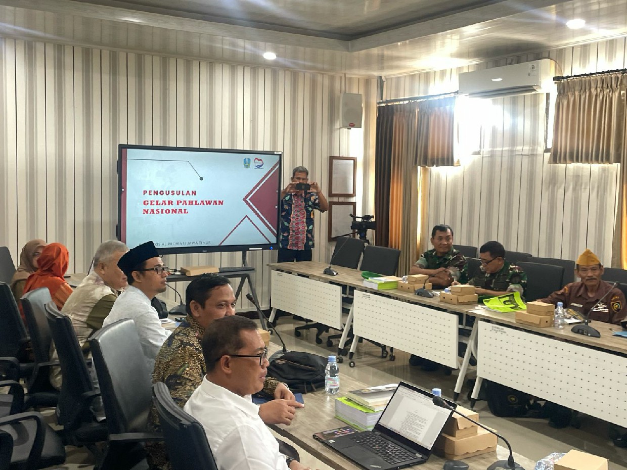 Kadinsos Jombang Hari Purnomo saat rapat koordinasi bersama Pemprov Jatim (21/2).