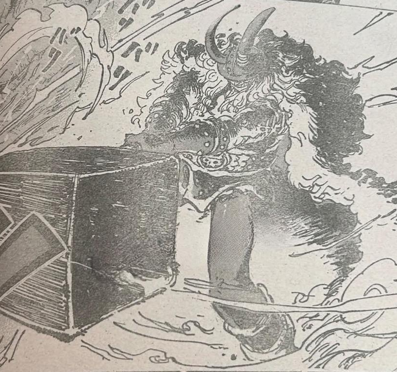 Loki yang mengamuk dengan palunya dan akan menghancurkan Elbaph di Manga One Piece 1142