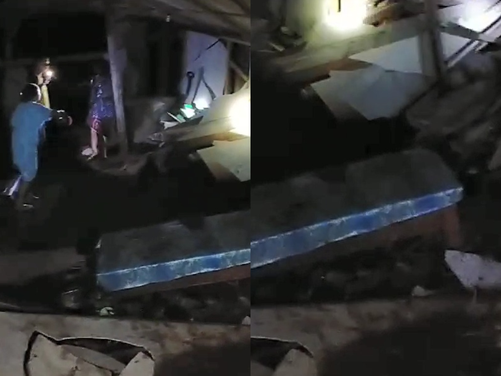 Rumah milik warga di Wonosalam Jombang ini rusak parah akibat tertimbun longsor