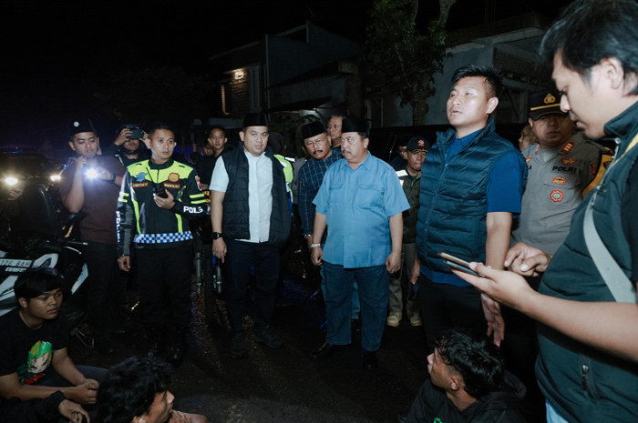 Bupati dan Kapolres Jombang saat melakukan operasi pekat dan mengamankan segerombolan pemuda mabuk
