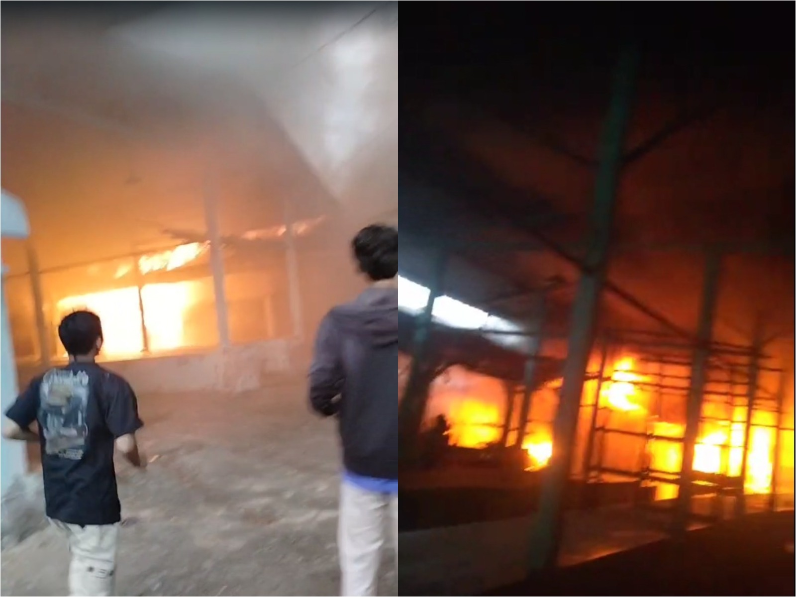 Kebakaran hebat melanda Pasar Mojoduwur di Desa Mojoduwur, Kecamatan Mojowarno Jombang Jumat Sore.