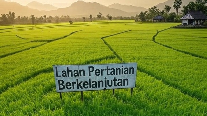 Ilustrasi lahan pertanian berkelanjutan