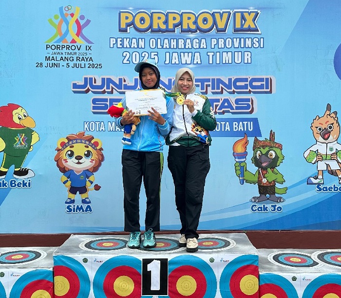 Parisya Palmeda Nasywa Nihar sukses meraih Emas Panahan Porprov Jatim 2025