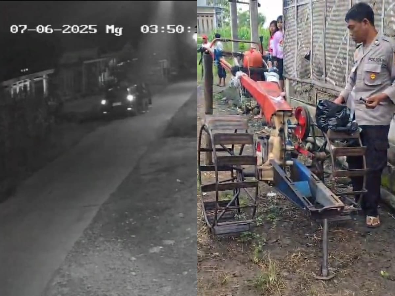 Aksi pelaku yang terekam CCTV dan kondisi diesel warga yang dicuri