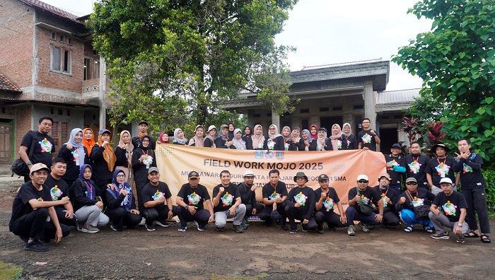 KOMPAK: MGMP Geografi SMA Jombang dan Mojokerto berkolaborasi dalam kegiatan Field Work Mojo 2025 MGMP Geografi SMA Provinsi Jawa Timur di Auditorium SMAN 3 Jombang, Sabtu (10/5).