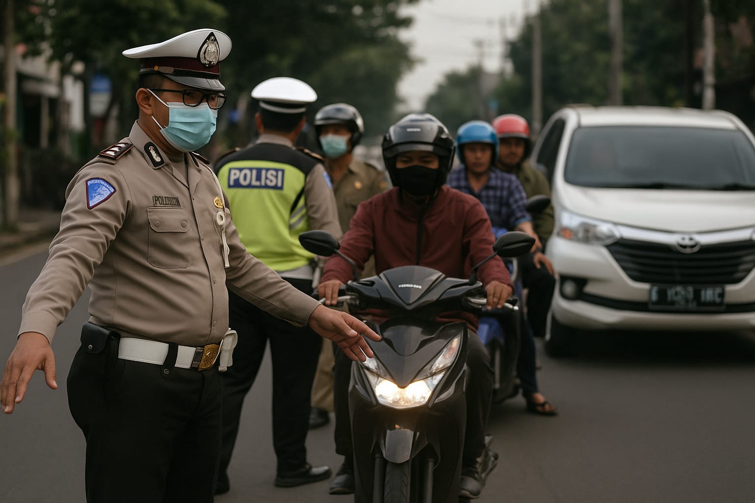 Ilustrasi razia polisi lalu lintas